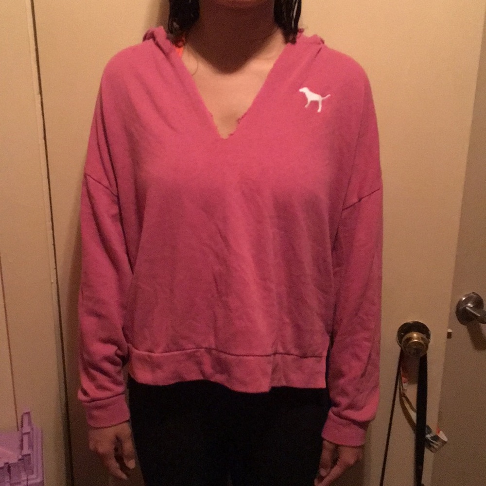 PINK hoodie cropped